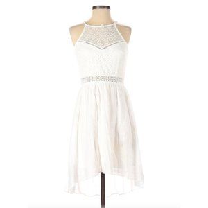 IZ Byer White Eyelet Dress Junior's Size 17 Hi/Lo Hem Lined NWT $58